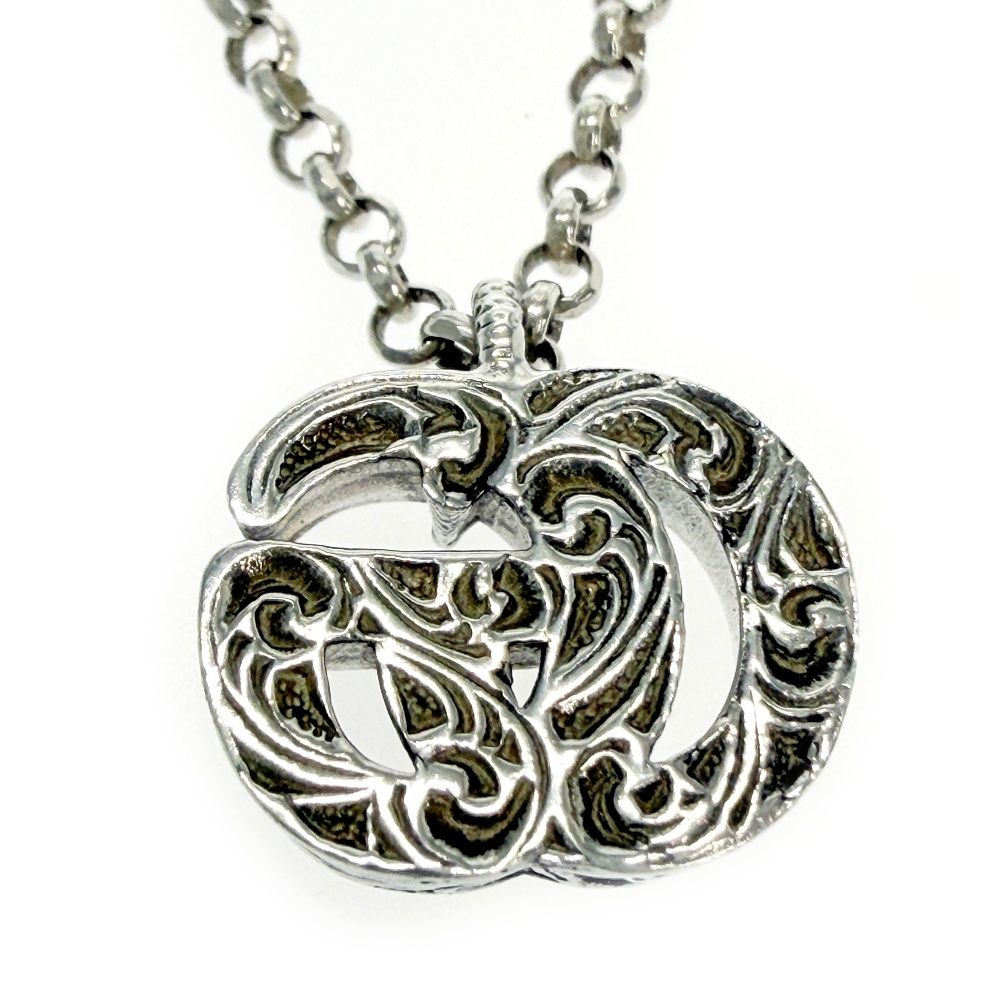 Gucci Silver Double G Arabesque Necklace — view 3