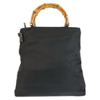 Gucci Bamboo Black Nylon Handbag — view 2