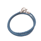 Hermes Glenan Double Tour Bracelet Blue SS Leather — view 2