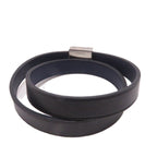 Hermes Medor Infini Double Tour Bracelet Black Blue Leather — view 2
