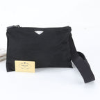 Prada Triangle Logo Tessuto Nylon Leather Shoulder Bag
