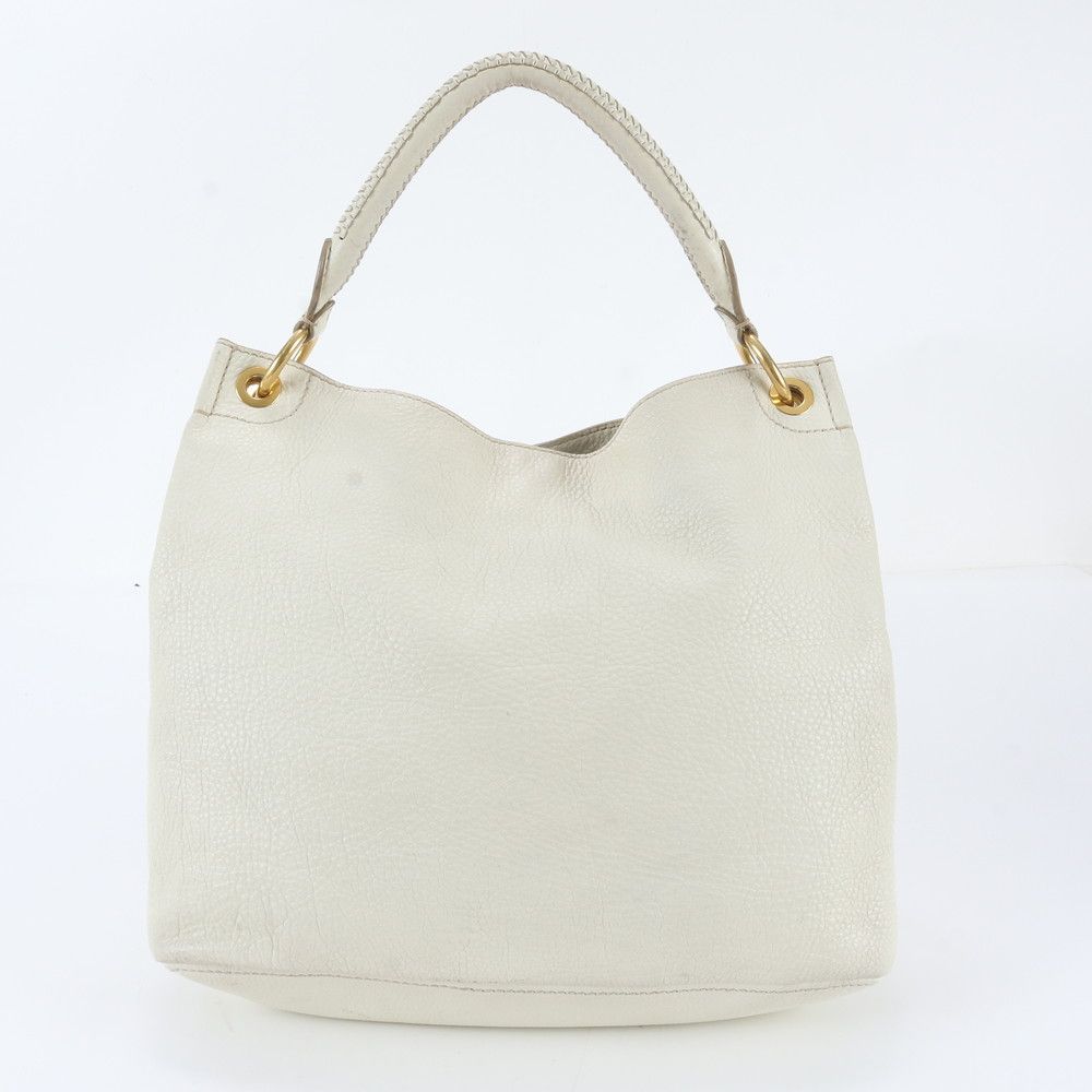 Prada White Tag Vitello Daino Leather Shoulder Bag Tote — view 3