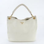 Prada White Tag Vitello Daino Leather Shoulder Bag Tote