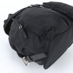 Prada White Tag with Tessuto Nylon Triangle Logo Leather Backpack — view 7