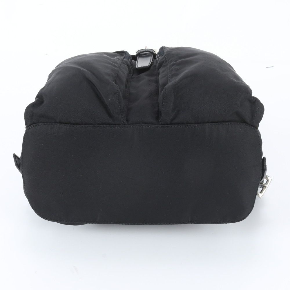 Prada White Tag with Tessuto Nylon Triangle Logo Leather Backpack — view 6