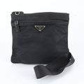 Prada White Tag Tessuto Nylon Triangle Logo Leather Shoulder Bag