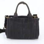 Prada Canapa 2-Way Shoulder Bag Crossbody Hand Tote Black — view 4