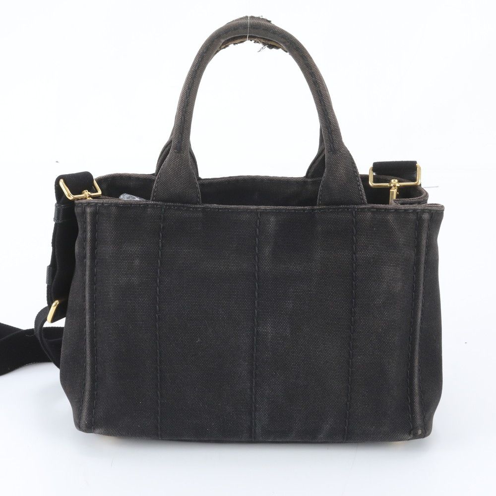 Prada Canapa 2-Way Shoulder Bag Crossbody Hand Tote Black — view 4