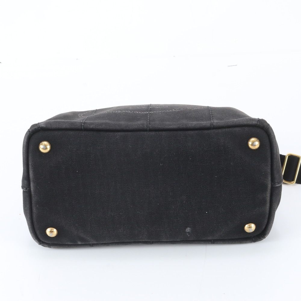 Prada Canapa 2-Way Shoulder Bag Crossbody Hand Tote Black — view 7