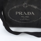 Prada Canapa 2-Way Shoulder Bag Crossbody Hand Tote Black — view 2