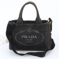 Prada Canapa 2-Way Shoulder Bag Crossbody Hand Tote Black