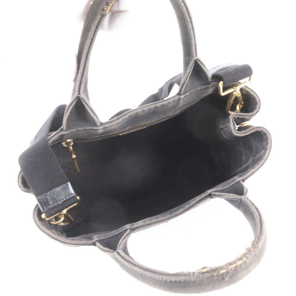 Prada Canapa 2-Way Shoulder Bag Crossbody Hand Tote Black — view 8