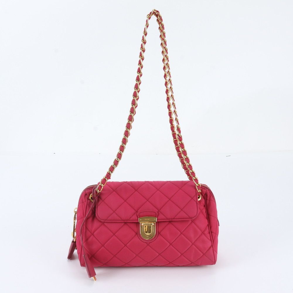 Prada White Tag Quilted Leather 2-Way Chain Shoulder Bag Crossbody — view 2