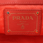 Prada Tessuto Nylon Leather Triangle Logo Chain Shoulder Tote — view 8