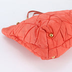 Prada Tessuto Nylon Leather Triangle Logo Chain Shoulder Tote — view 6