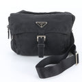 Prada White Tag Tessuto Nylon Triangle Logo Leather Shoulder Bag Messenger