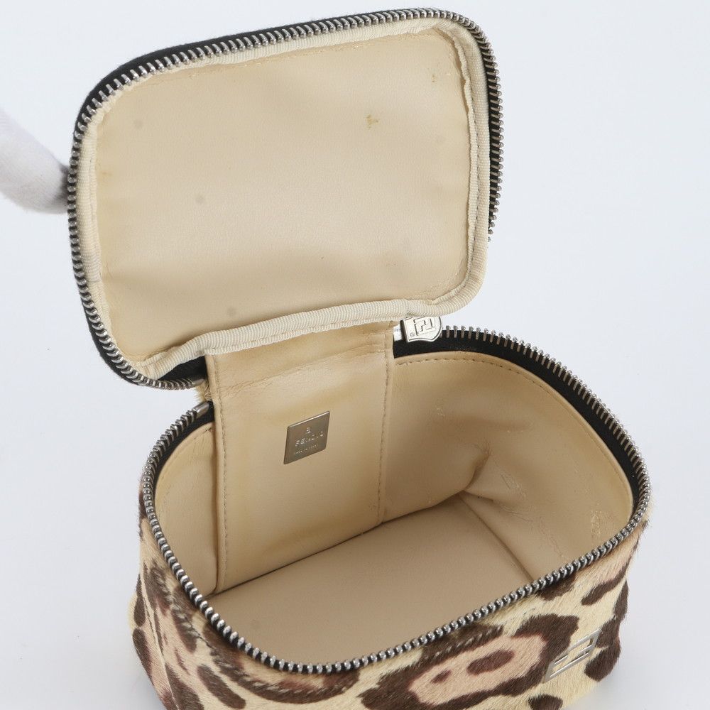 Fendi Calf Hair Leather Leopard Print Vanity Handbag Tote — view 7