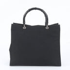 Gucci Bamboo Leather Tote Shoulder Hand a 4 Black — view 3