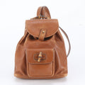 Gucci Vintage Bamboo Leather Backpack Shoulder Bag