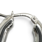 Bottega Veneta Oval Chain Hoop Earrings Silver — view 7
