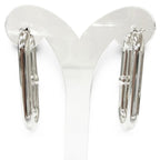 Bottega Veneta Oval Chain Hoop Earrings Silver — view 4