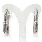 Bottega Veneta Oval Chain Hoop Earrings Silver — view 3
