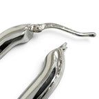 Bottega Veneta Oval Chain Hoop Earrings Silver — view 6