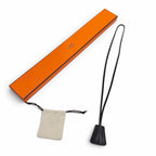 Hermes Leather Kelly Watch Clochette Necklace Black — view 2