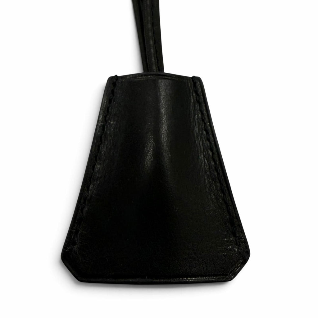 Hermes Leather Kelly Watch Clochette Necklace Black