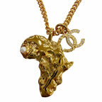 Chanel CC Logo Eco Pearl Rhinestone African Continent Motif Metiers D'art Dakar