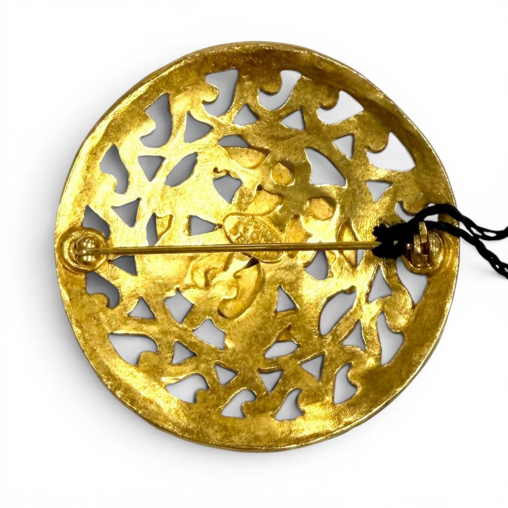 Chanel Vintage 95A CC Logo Brooch Gold — view 3
