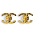 Chanel CC Logo Design Large Earrings Gold