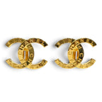 Chanel CC Logo Design Large Earrings Gold
