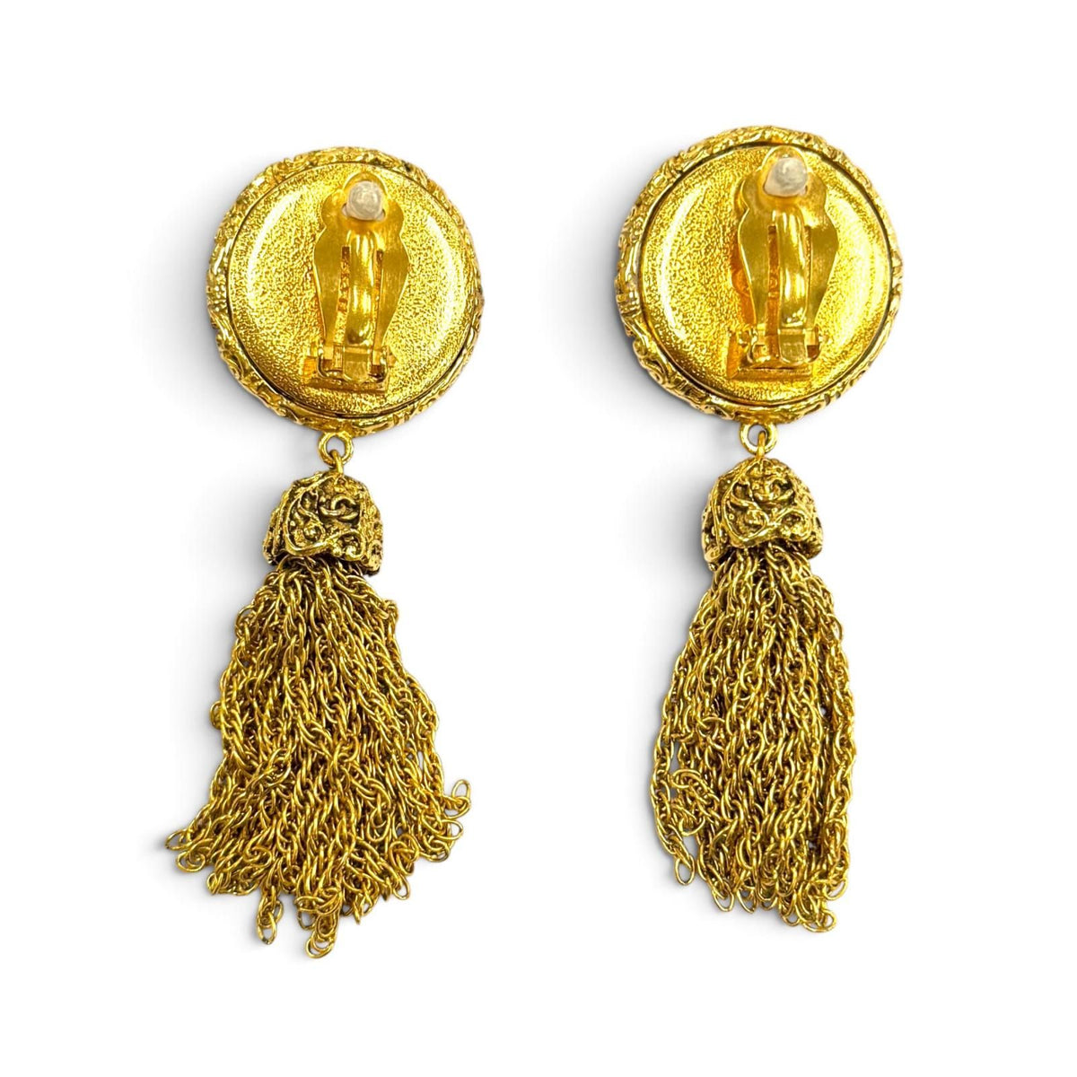 Chanel Vintage 93A CC Logo Lava Eco Pearl Earrings Gold — view 3