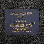 Louis Vuitton Echarpe Petit Damier Wool 100% LV Logo Patch Scarf Black — view 6