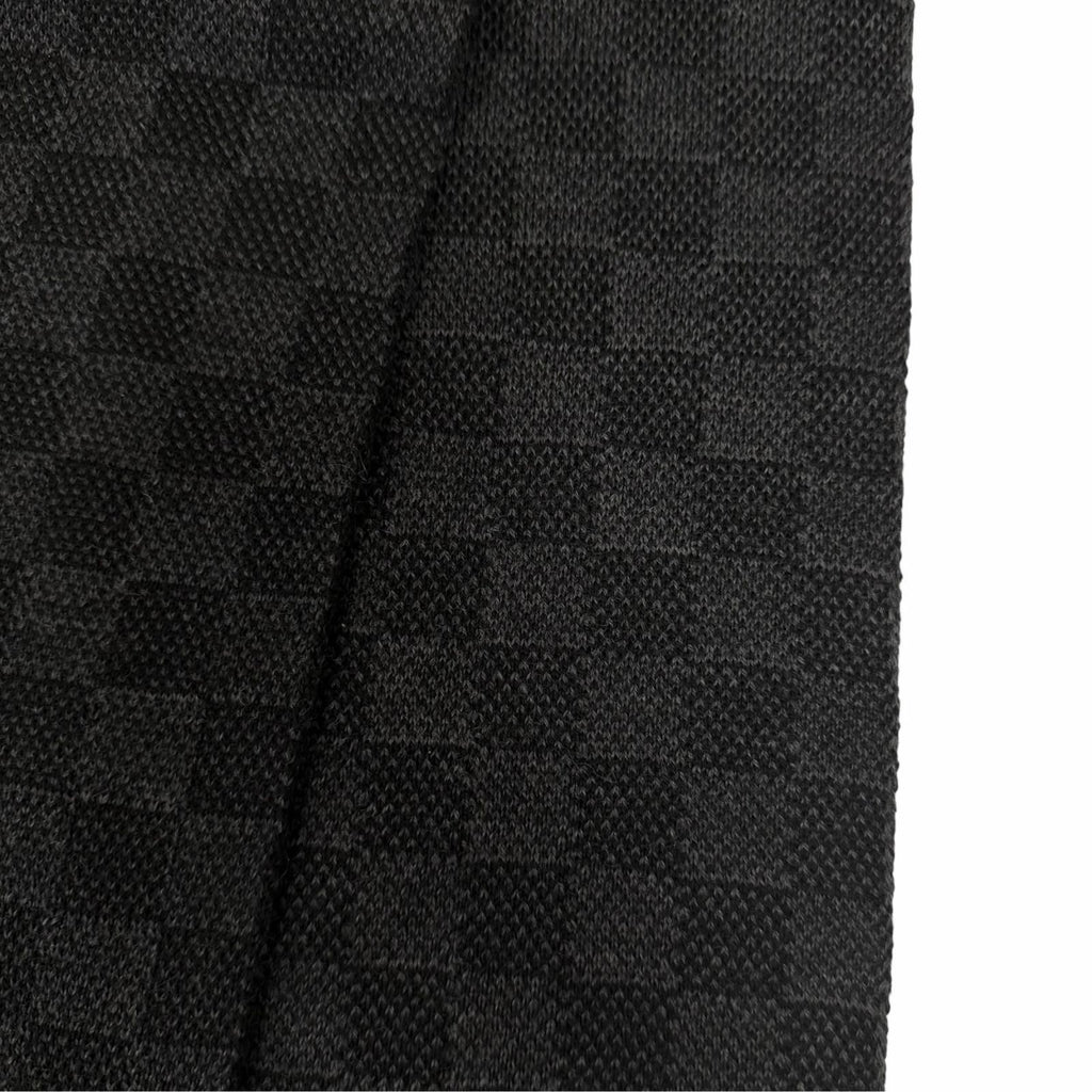 Louis Vuitton Echarpe Petit Damier Wool 100% LV Logo Patch Scarf Black — view 4