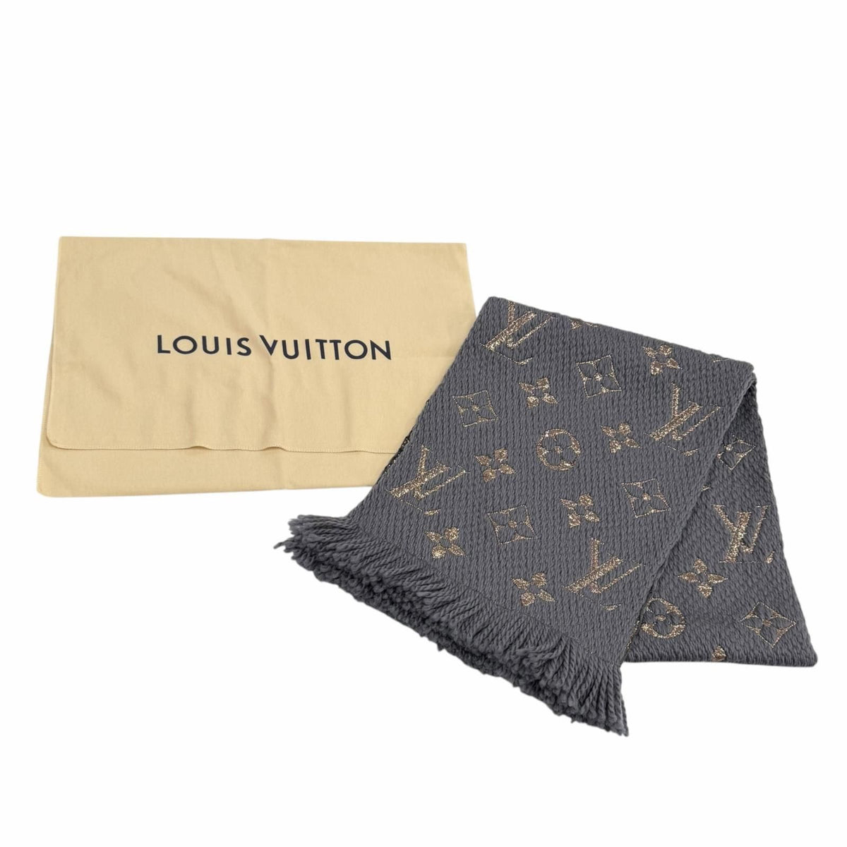 Louis Vuitton Logomania Scarf Shine Wool Silk Blend Glee — view 2