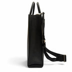 Prada Saffiano Leather 2-Way Tote Black Silver — view 4