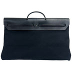 Hermes Herbag GM Toile Officier Leather Boston Bag Black — view 3