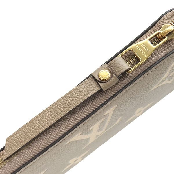 Louis Vuitton Wallet Zippy Monogram Empreinte Tourterelle Cream Gold Zip Around — view 6