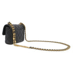 Chanel Shoulder Bag Quilted Chain Lambskin Black Vintage Logo — view 2