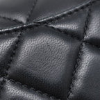 Chanel Shoulder Bag Quilted Chain Lambskin Black Vintage Logo — view 7