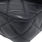 Chanel Shoulder Bag Quilted Chain Lambskin Black Vintage Logo — view 4