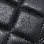 Chanel Shoulder Bag Quilted Chain Lambskin Black Vintage Logo — view 8