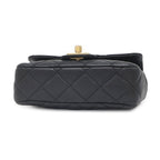 Chanel Shoulder Bag Quilted Chain Lambskin Black Vintage Logo — view 3
