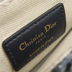 Dior 2-Way Trotter Saddle Bag Canvas Leather Oblique Jacquard Navy Gold — view 8