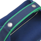 Hermes Pouch Brid-a-brac GM Cotton Marine Silver Blue Navy Green Vanity H Logo — view 6