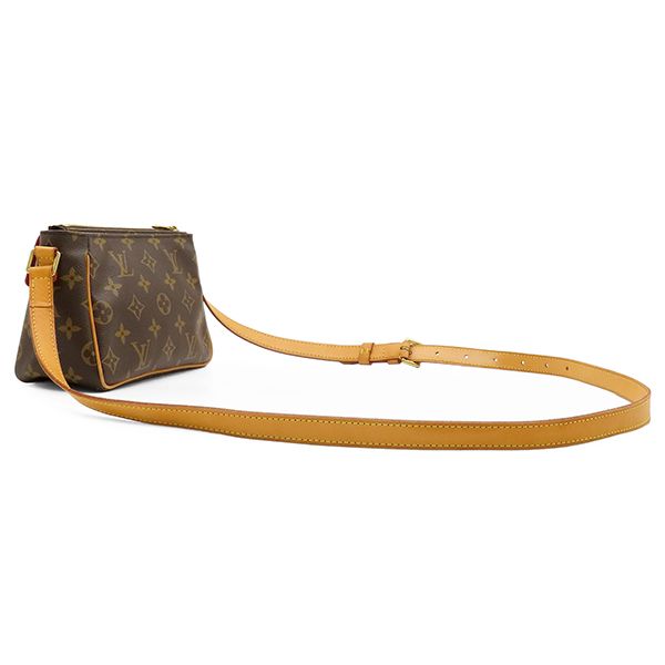 Louis Vuitton Shoulder Bag Viva-Cite PM Monogram Canvas Gold Brown Red Pochette — view 2