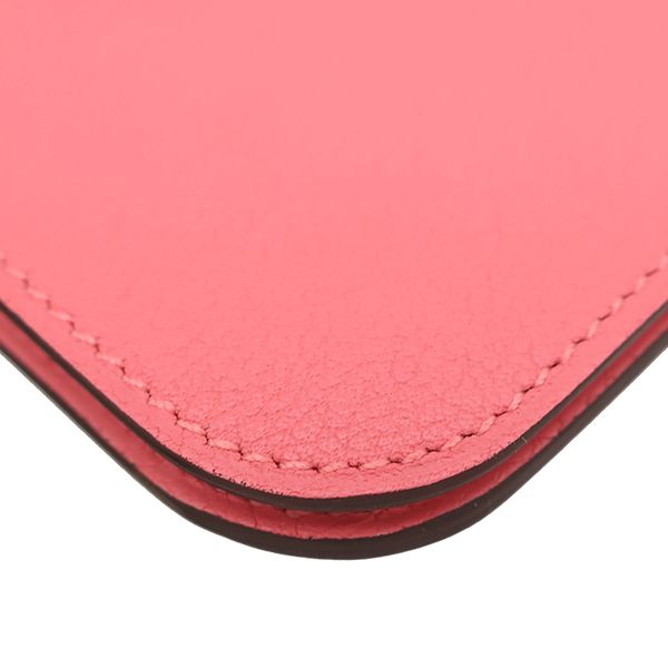 Hermes Wallet Dogon Long Evercolor Rose Azalea Silver Bifold — view 4