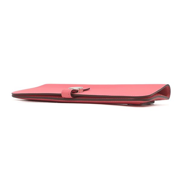 Hermes Wallet Dogon Long Evercolor Rose Azalea Silver Bifold — view 3